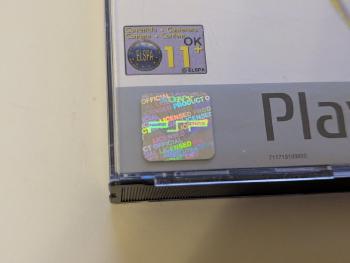 The PSP hologram design on the Final Fantasy VIII case, showing the SCE logo