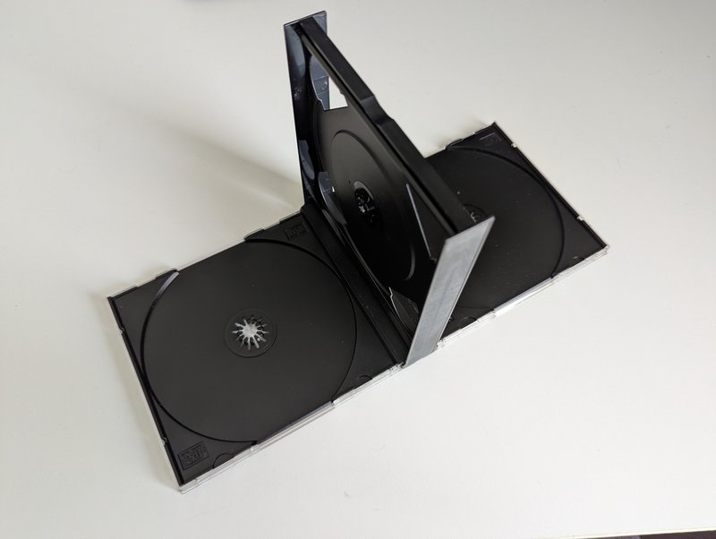 Multiway four disk case fully open