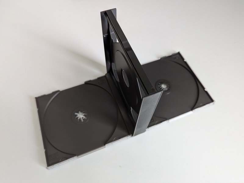 Multiway two disk case fully open