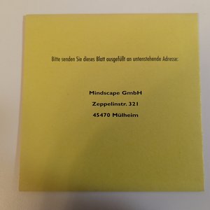 Mindscape Germany 45470 Registration Card