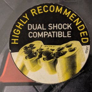 Round, Black, yellow, 'DUAL SHOCK COMPATIBLE'