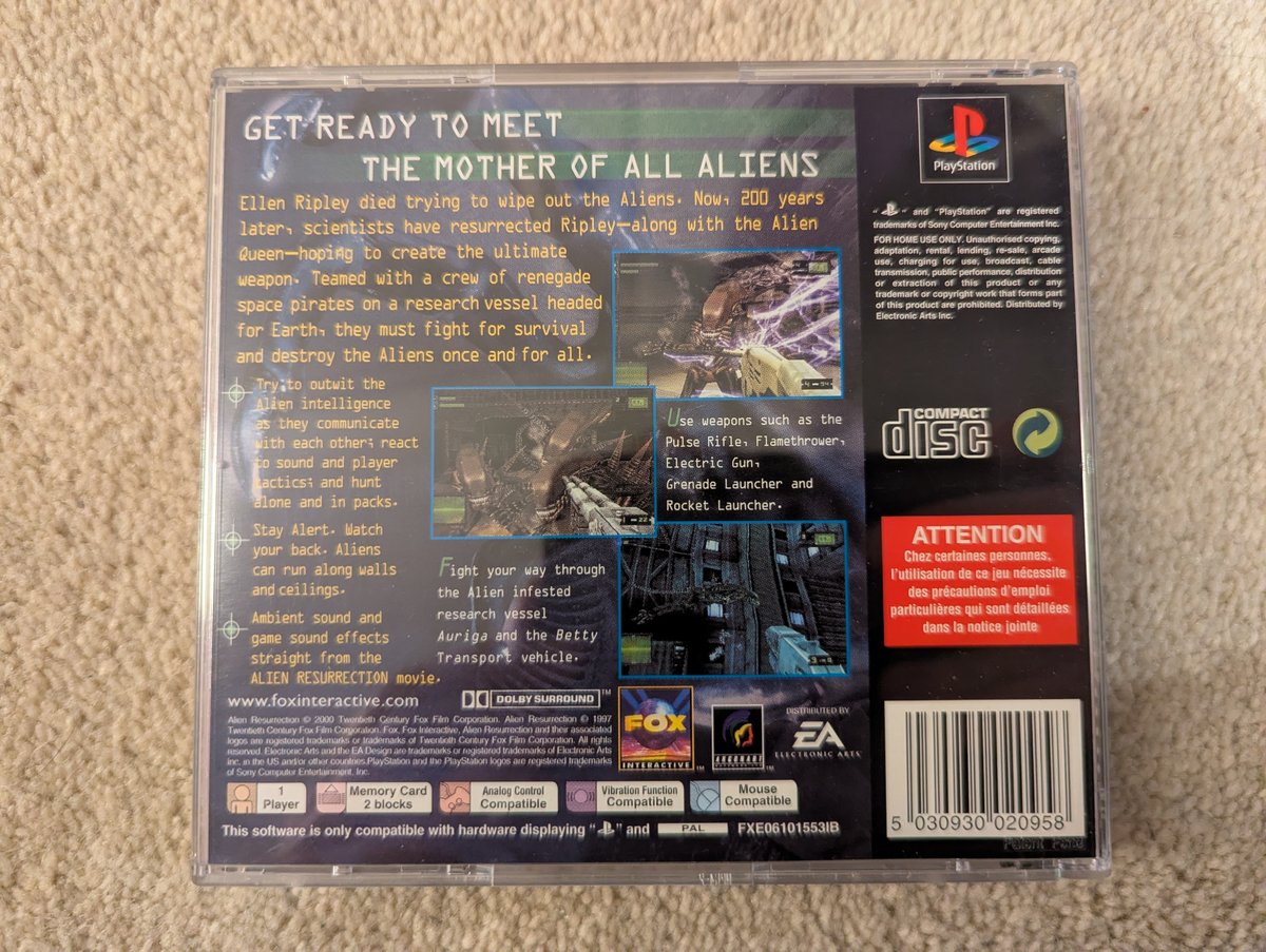 Alien Resurrection - Back Cover