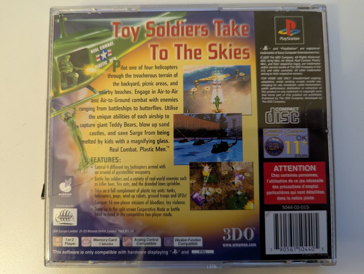 Army Men: Air Attack - Back Cover