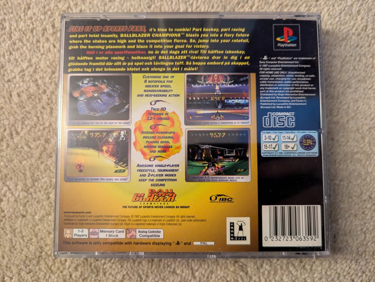 BallBlazer Champions - Back Cover