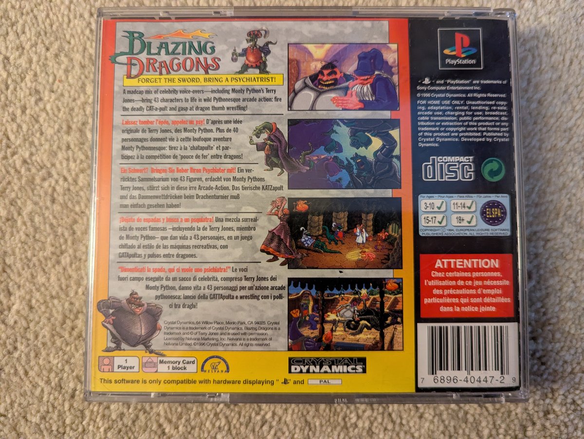 Blazing Dragons - Back Cover