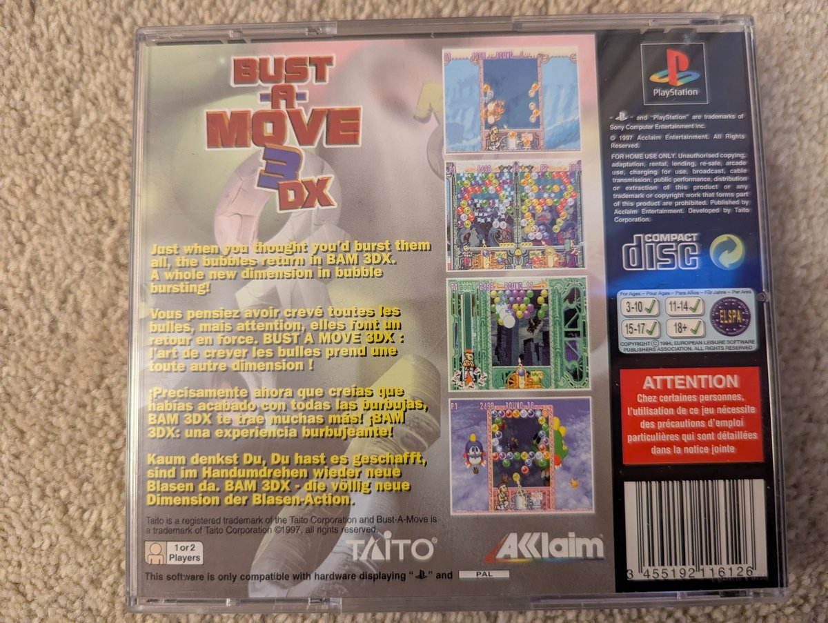 Bust-A-Move 3 DX - Back Cover