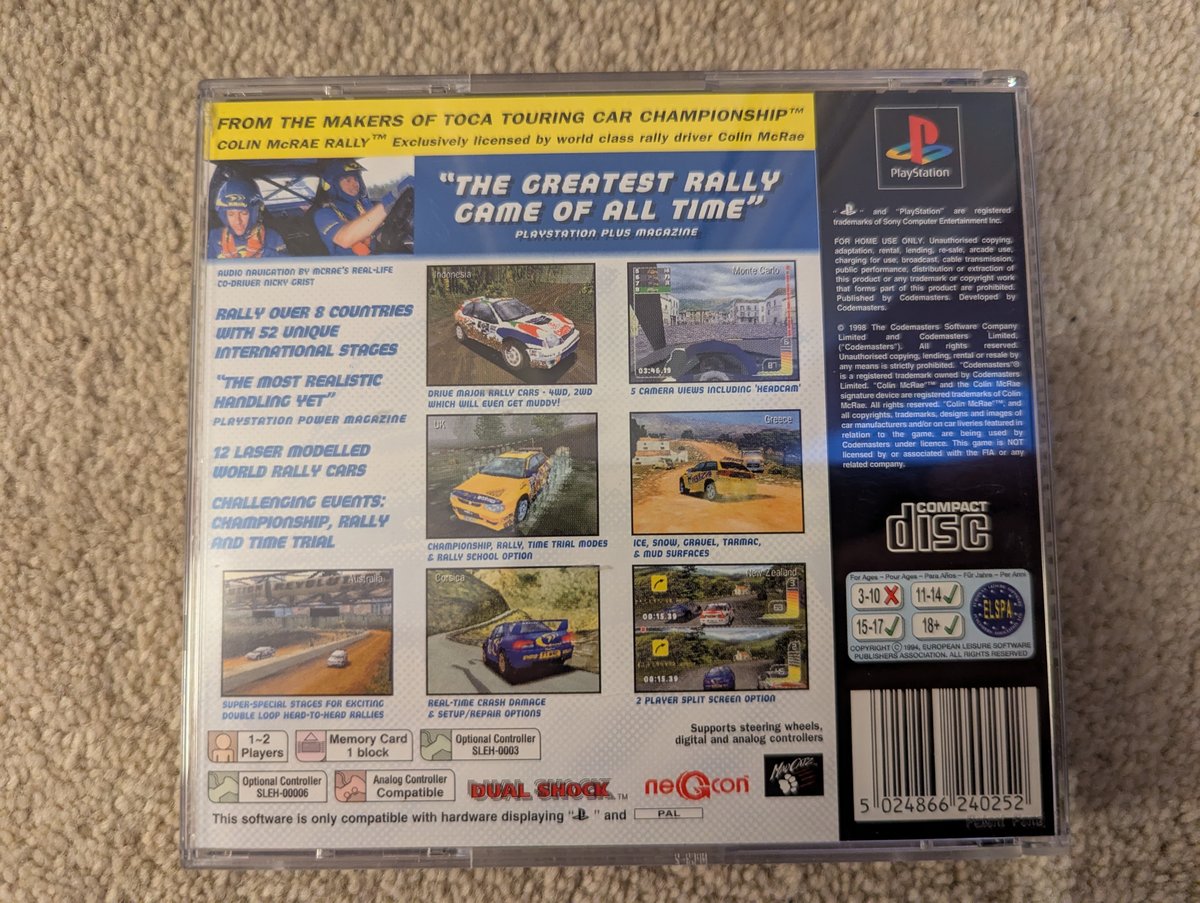 Colin McRae Rally - Back Cover