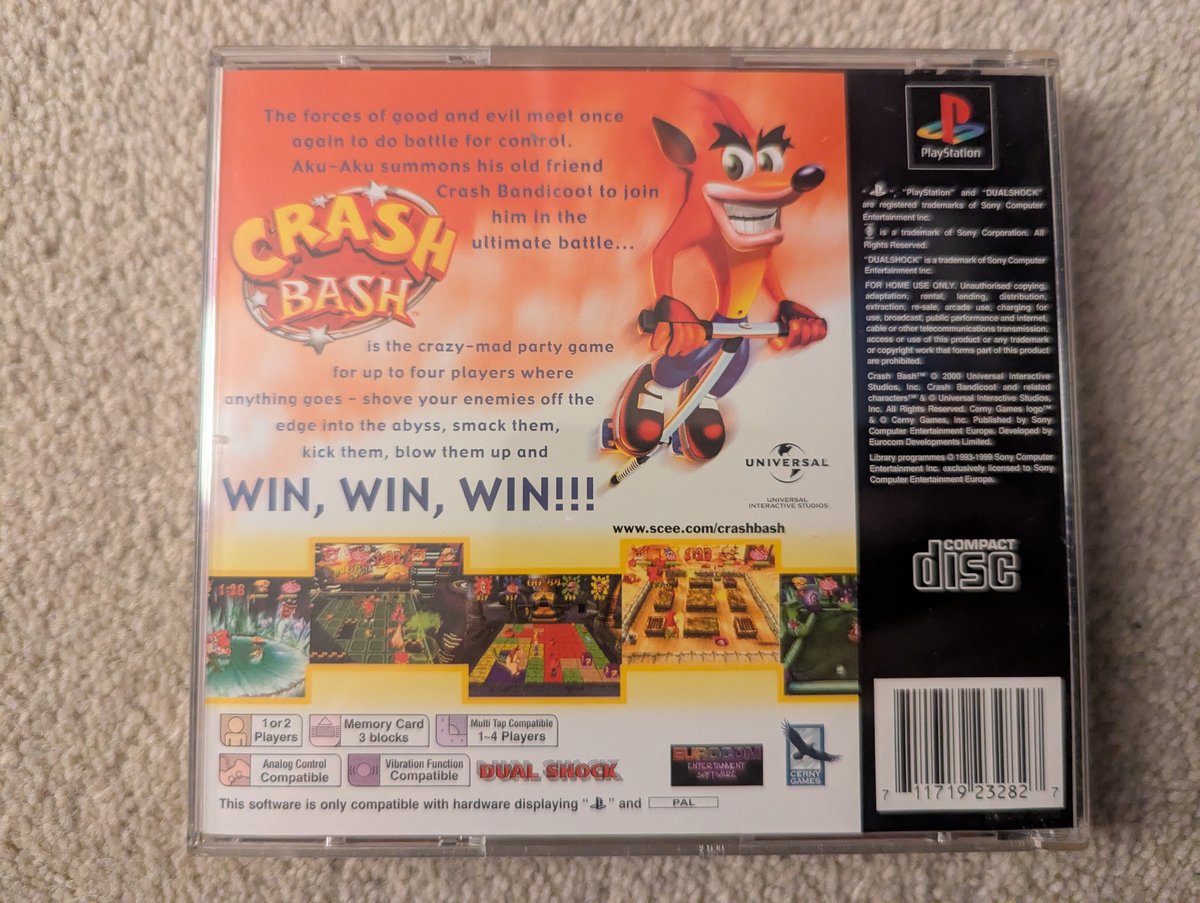 Crash Bash - Back Cover