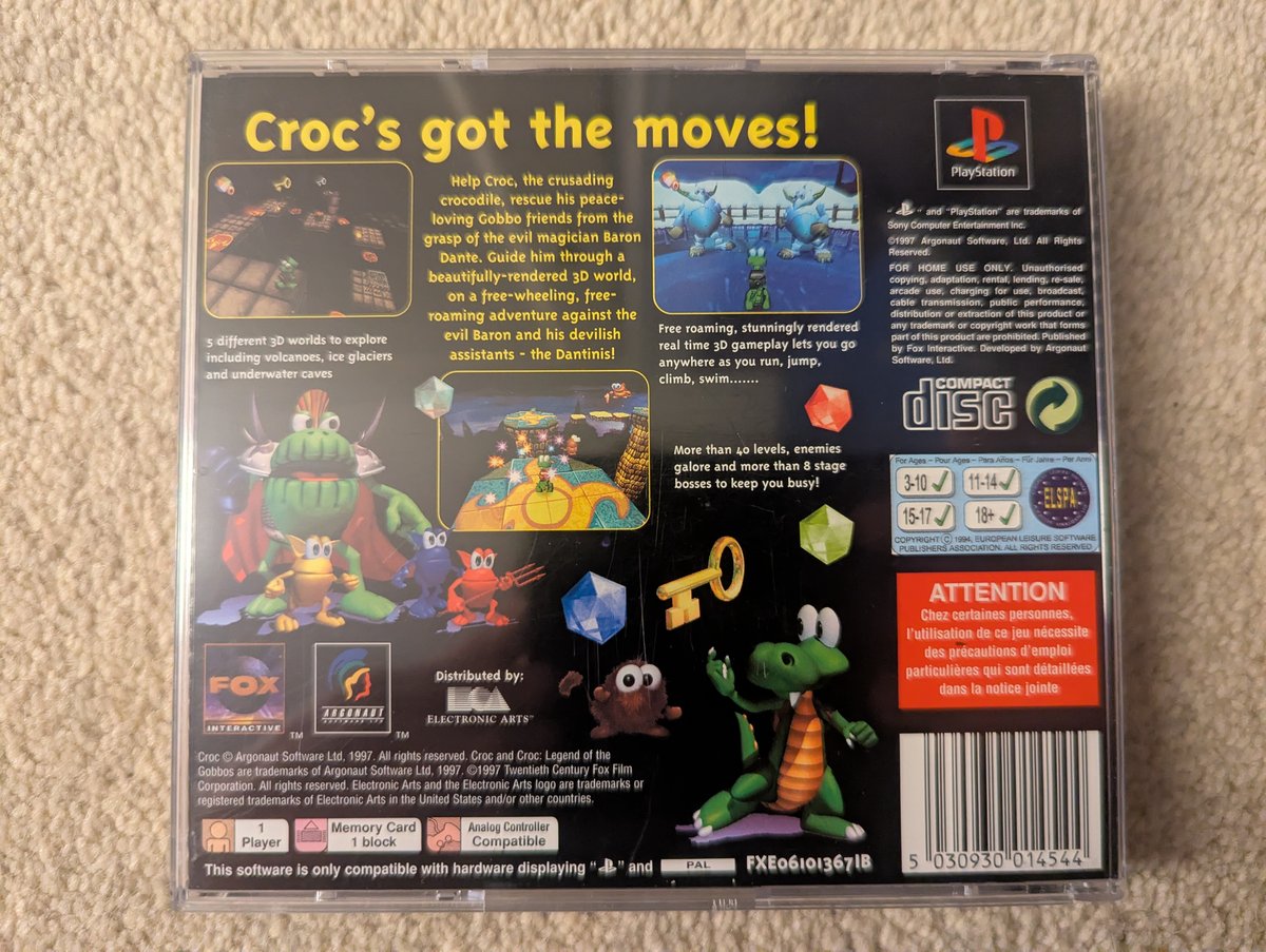 Croc: Legend of the Gobbos - Back Cover