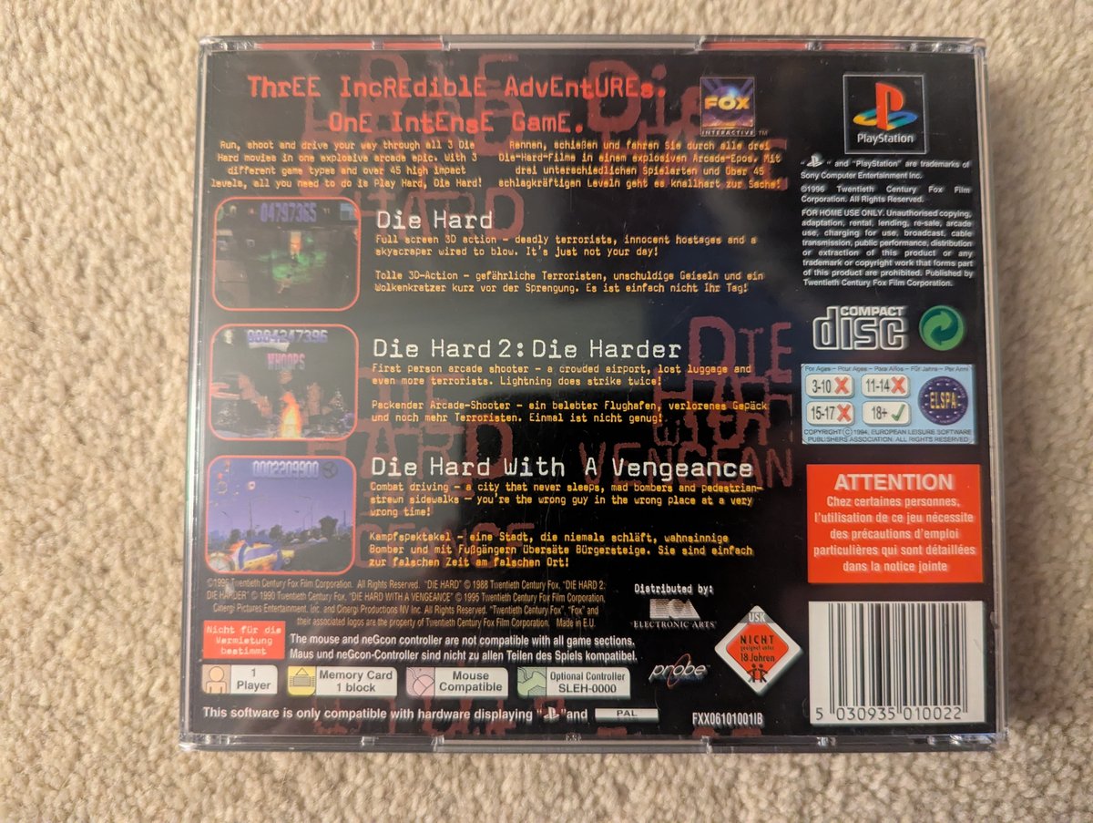 Die Hard Trilogy - Back Cover