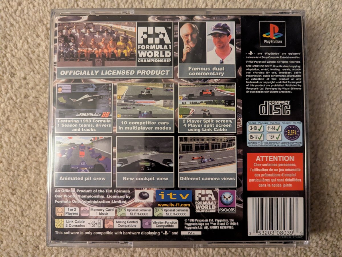 Formula 1 98 - Back Cover
