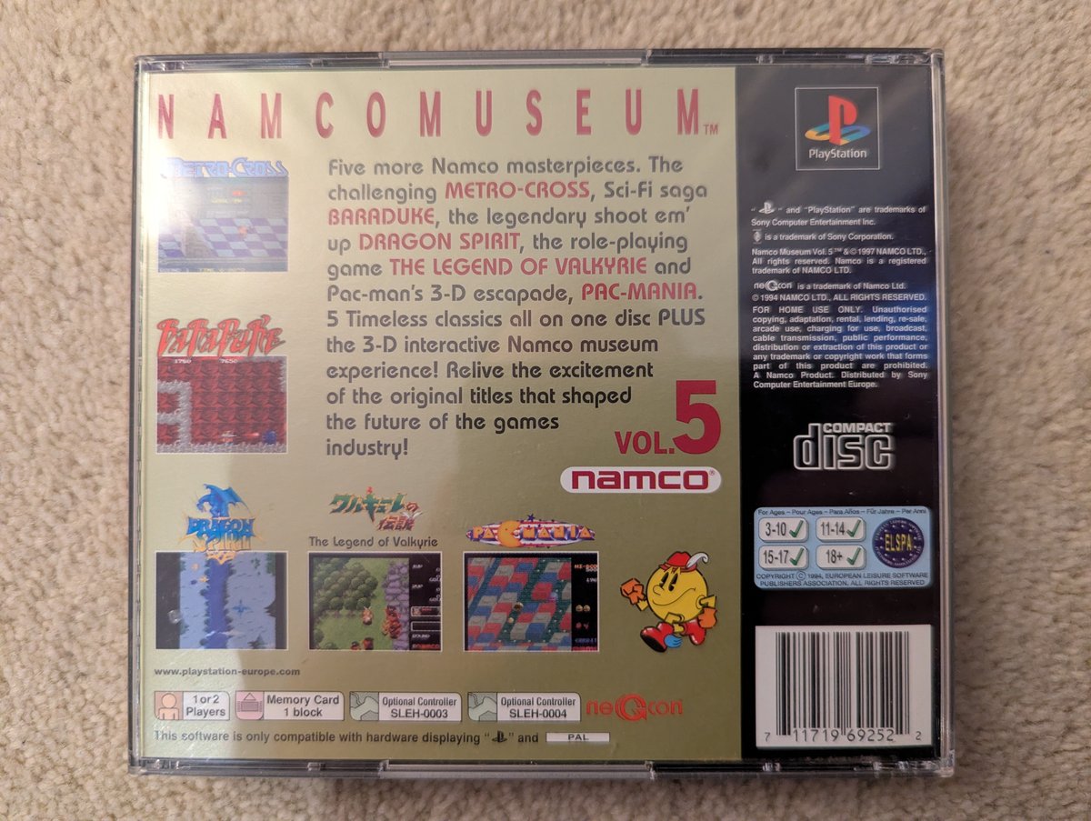 Namco Museum Vol. 5 - Back Cover