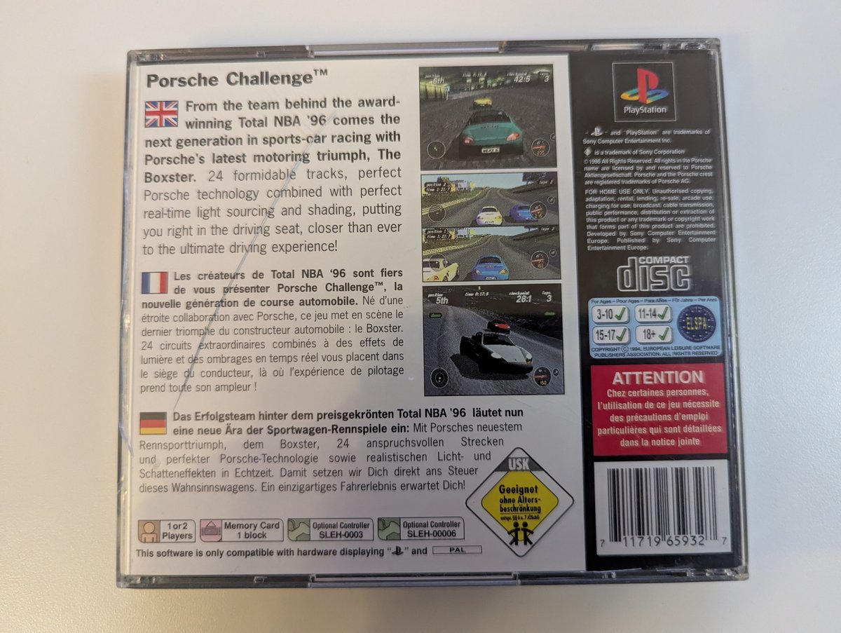 Porsche Challenge - Back Cover
