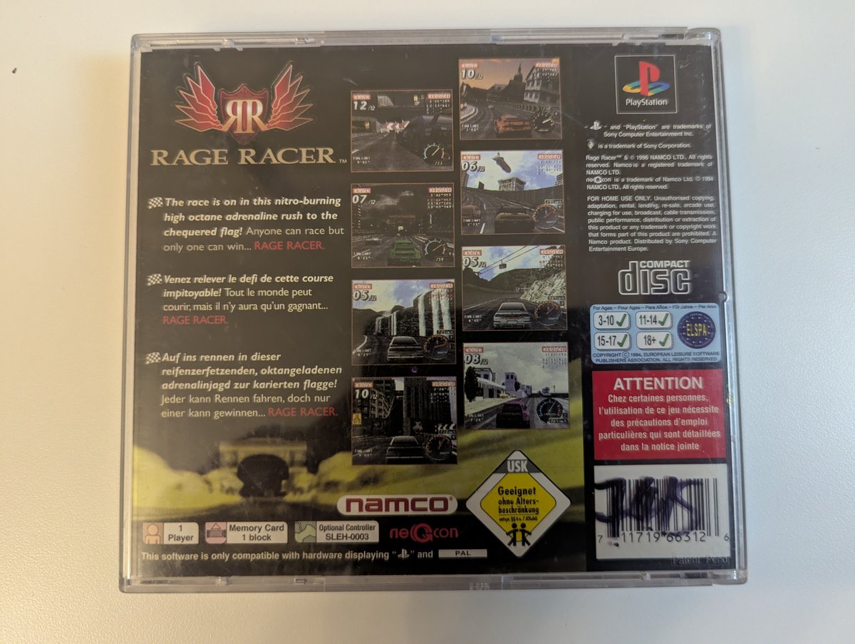 Rage Racer - Back Cover