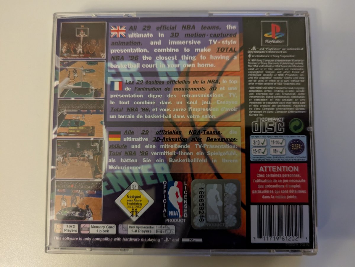 Total NBA '96 - Back Cover