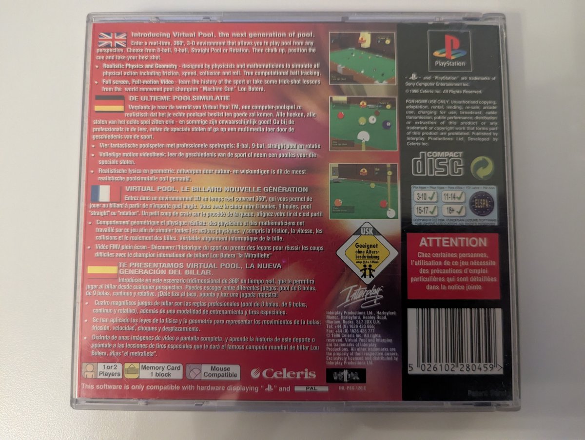 Virtual Pool - Back Cover