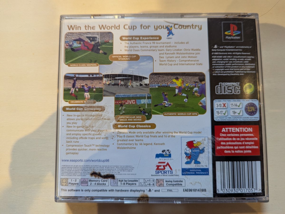 World Cup 98 - Back Cover