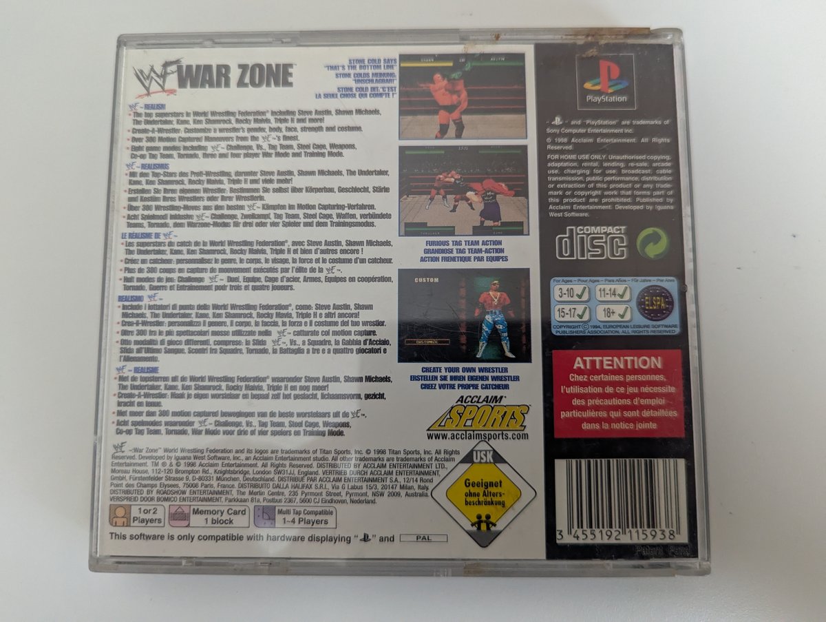WWF War Zone - Back Cover